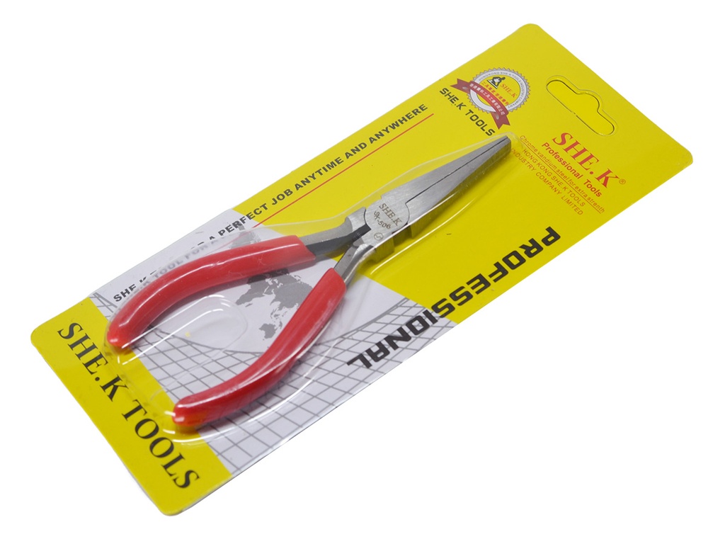 Mini Alicate de Punta Plana SHE.K, Material Acero N° 55, longitud: 125 mm
