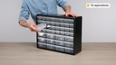  Organizador Gavetero de niveles con 44 gavetas, truper 