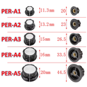 Perilla Plastica para Potenciometros de Eje de 6.3mm. Dimensiones: 23x13mm
