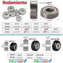 Rodamiento miniatura de 5x24x10mm 625ZZ Negro Ranurado