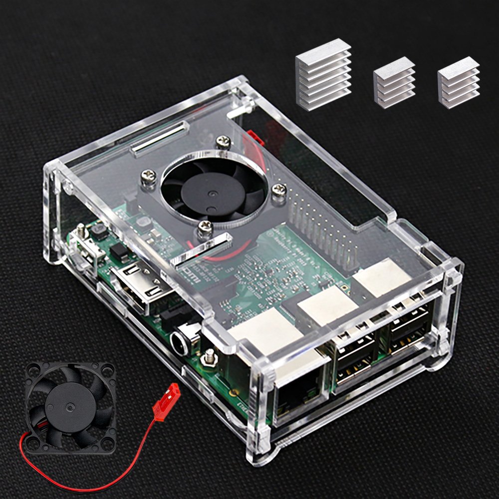 Caja de Acrilico con Ventilador P./Raspberry