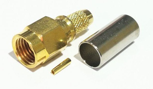 Conector SMA P./Cable RG58 Inverso Dorado