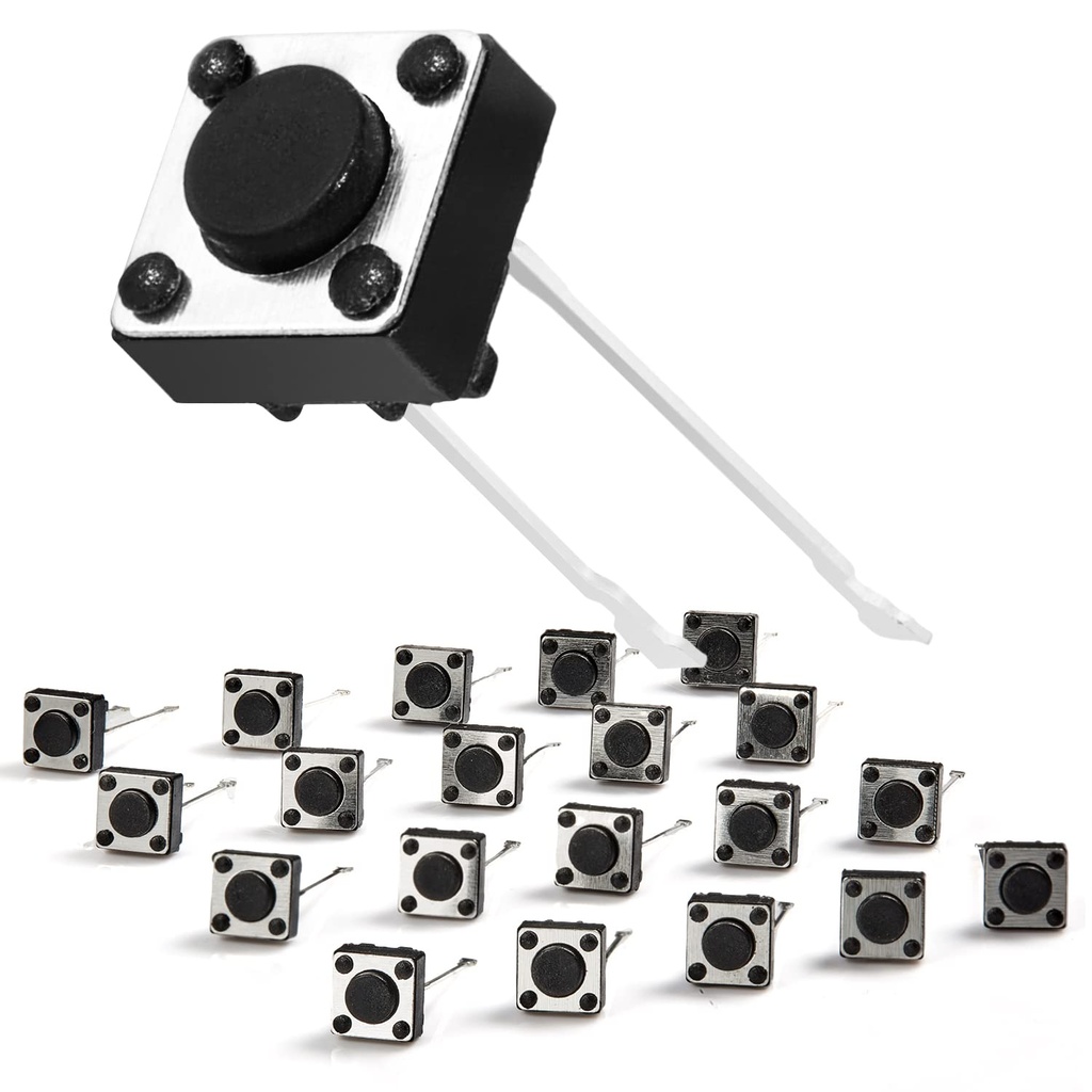 TACT SWITCH 2 PINDE 6X6 DE 12mm CUADRADO