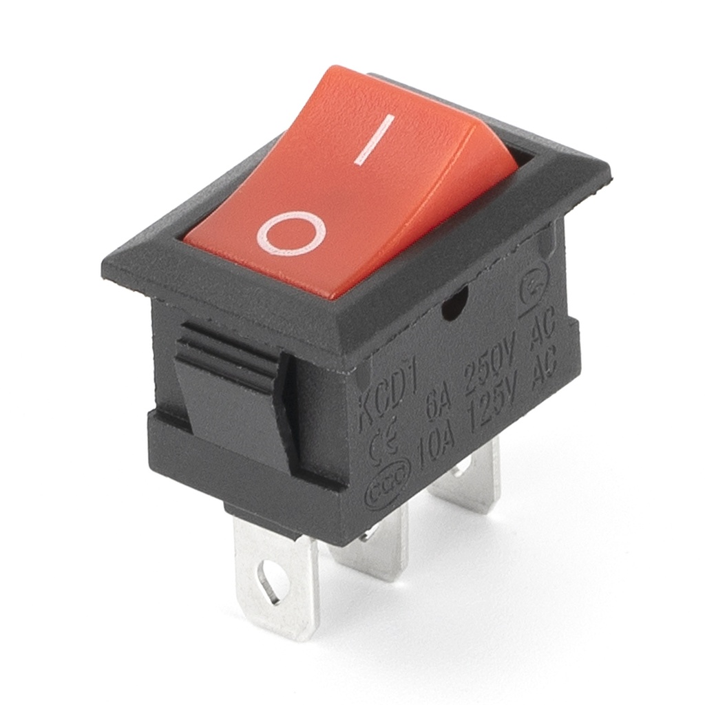 SWITCH CON NEON  6A/ 250V 3PIN ROJO/NEGRO         