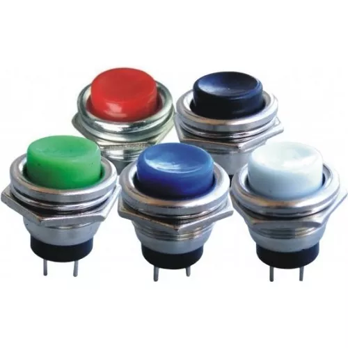 Pulsador Metal Redondo Chato Colores