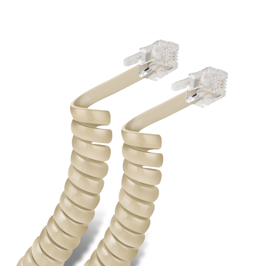 Cable Helecoidal Telefonico 8FT / 2.5mts. Crema