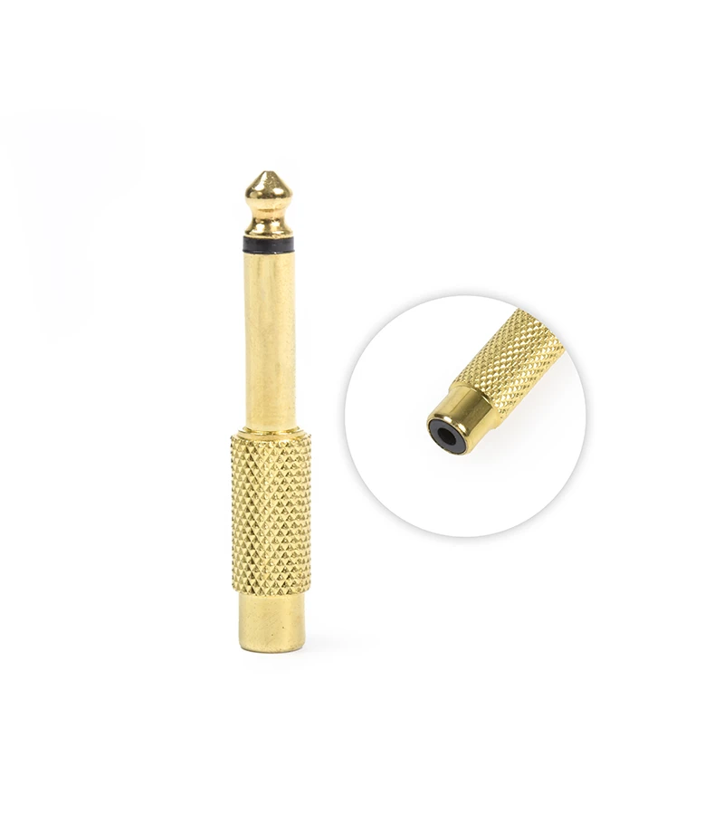 Adaptador Jack RCA a Plug Mono Met Dorado GUB