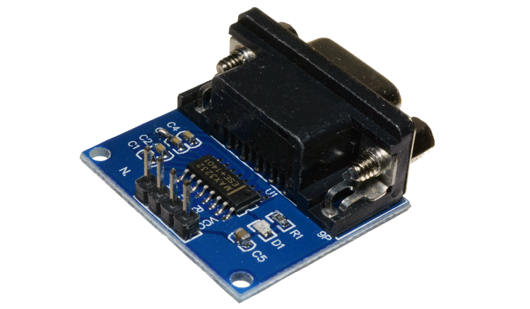 Adaptador RS232 a TTL con MAX232 en PCB