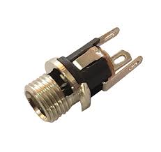 Jack DC Roscado P/Chasis 3Pin 2.5mm Rosca de Metal $ 0.23