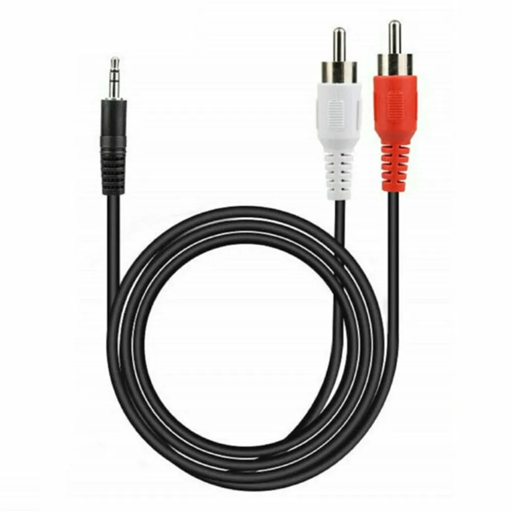 Cable 2 RCA A 1 Plug Mini 3.5mm de 1.5 Metros Dorado