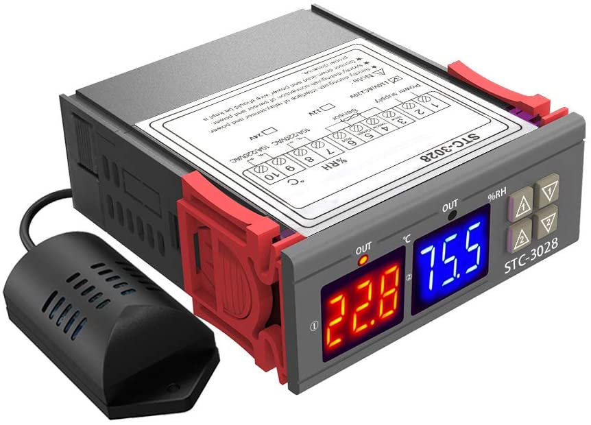 Termostato Higrómetro Digital P/Control de Temperatura y Humedad con Sensor Externo SHT20