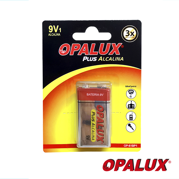 Bateria Alcalina 9V OPALUX