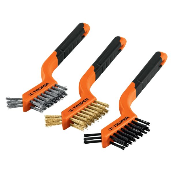 Juego de 3 Mini Cepillos de Alambre 28 Pinceles, TRUPER 10652