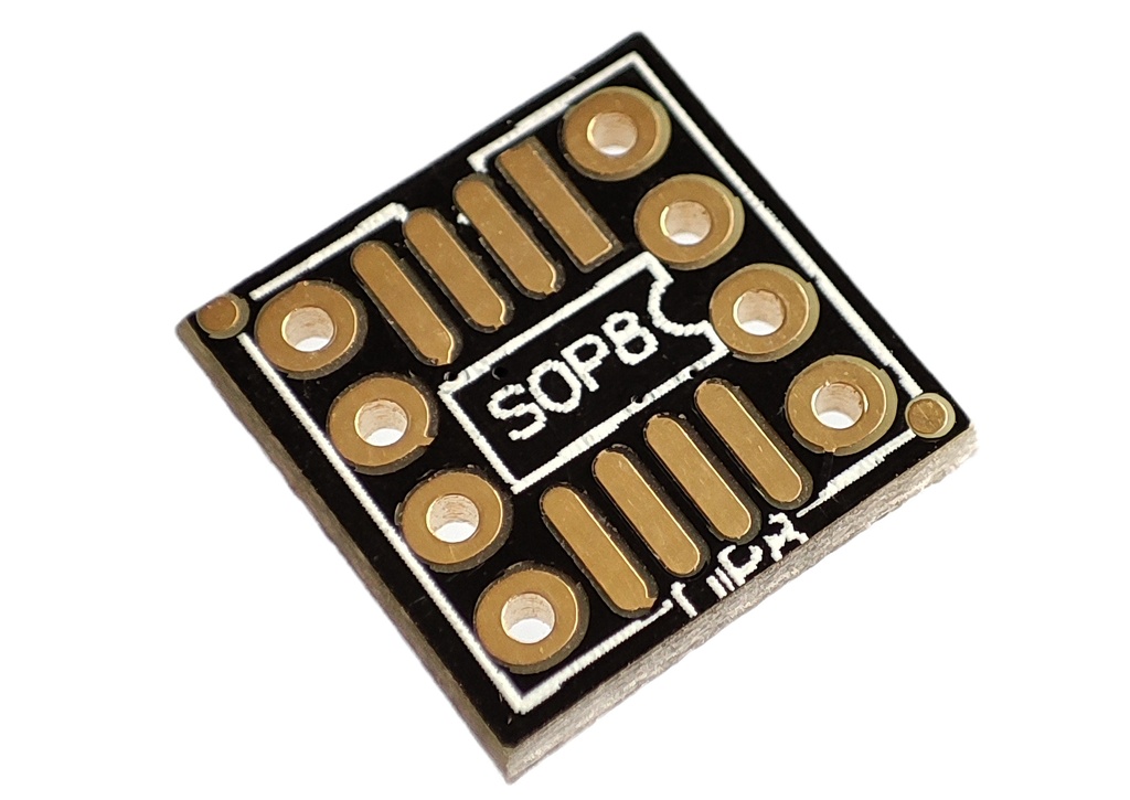 Adaptador DIP8 a SMD en Placa Impresa para Circuitos SMD SOP8/TSSOP8/SOIC8/SSOP8 a DIP-8
