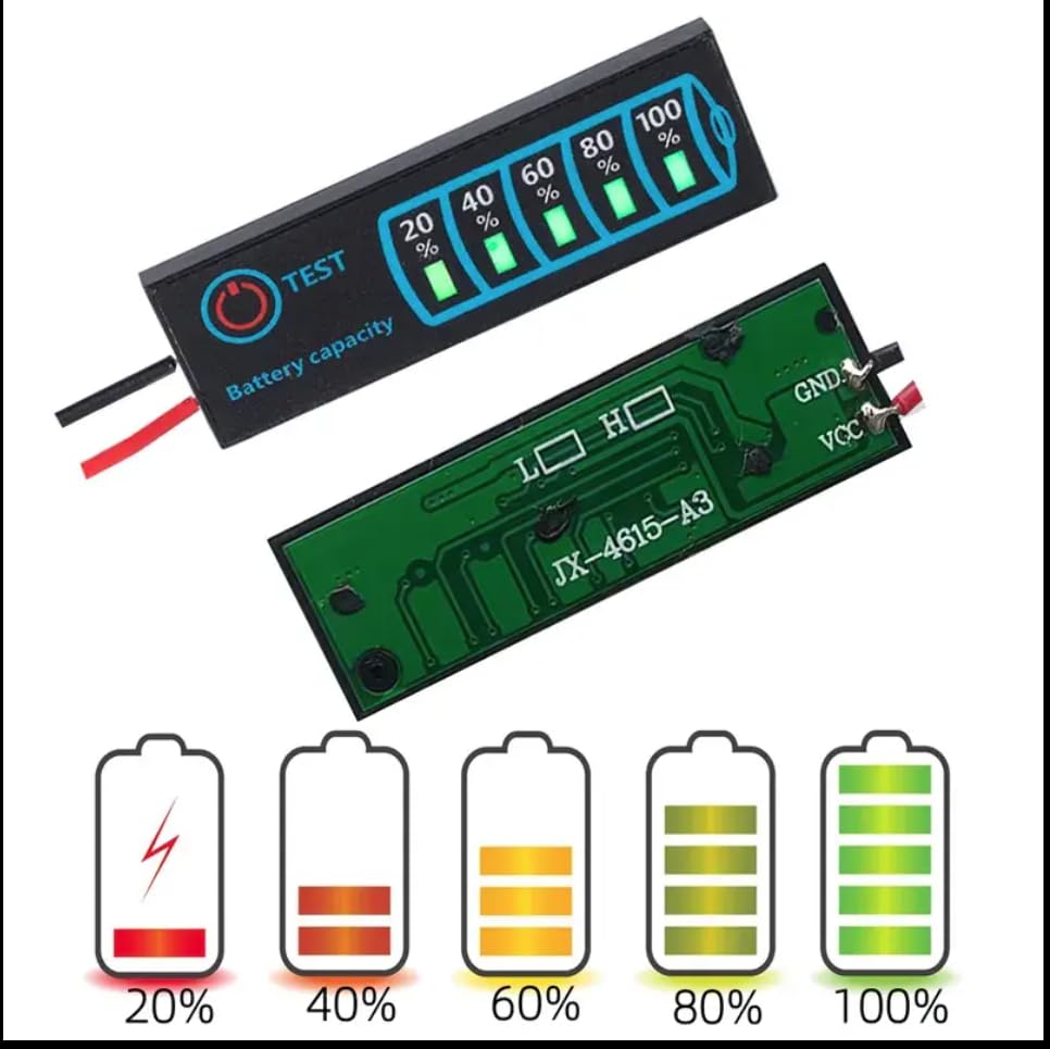 Indicador de Capacidad de Carga, Li-ion, Lipo, 1-8S, 5-30V 