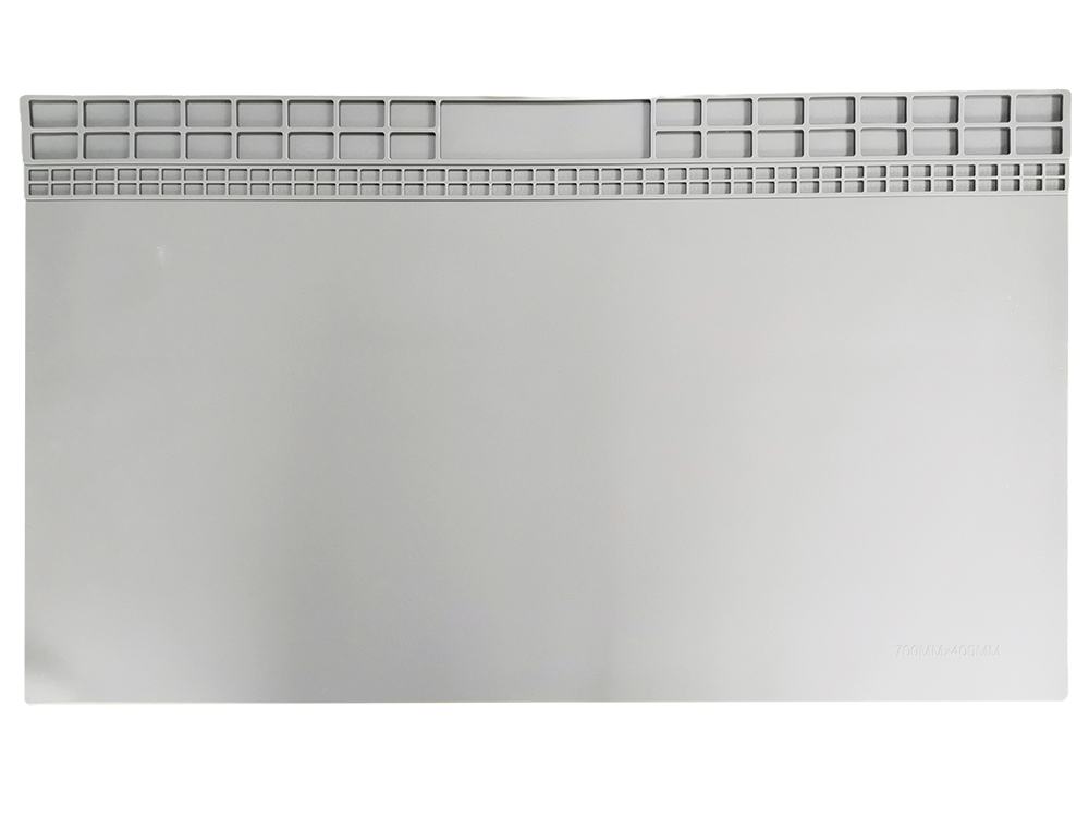 Base de Soldadura de Jebe Siliconado, Mesa de Trabajo con Aislamiento para Soldar de 70x40cm (Gris)