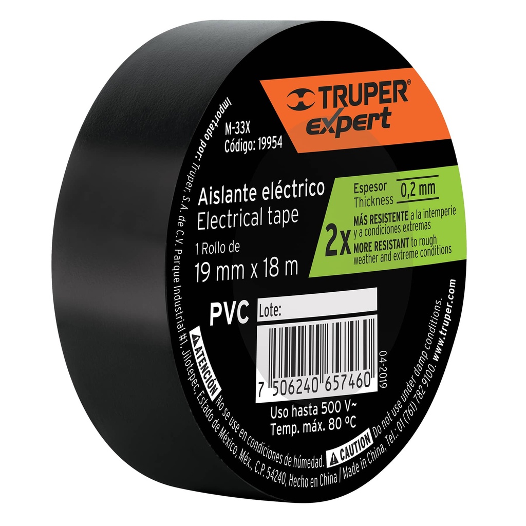Cinta Aislante 19mm x 18m TRUPER Expert 