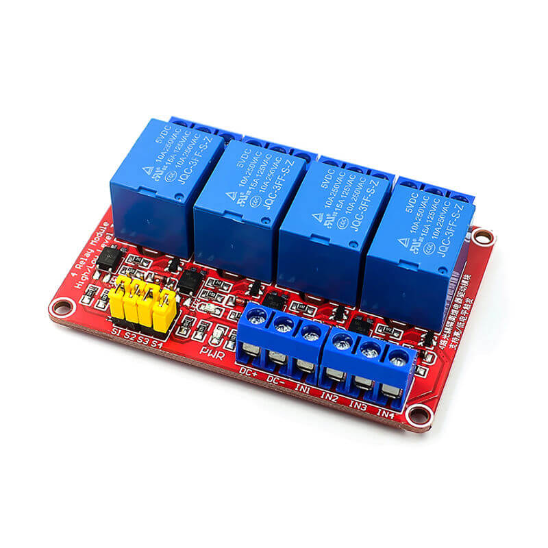 Modulo de Rele de 4 Canales 12VDC. Corriente de Rele 10A  