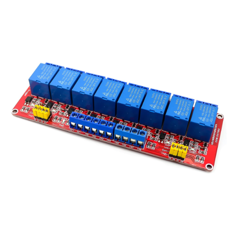 Modulo de Rele de 8 Canales 12VDC. Corriente de Rele 10A   