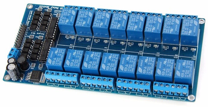 Modulo de Rele de 16 Canales 12VDC. Corriente de Rele 10A    