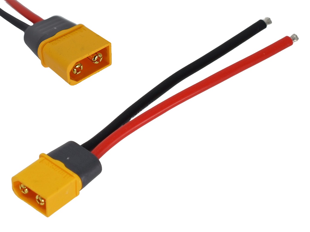 Conector Macho XT60 con Cable Soldado de 10cm 14AWG