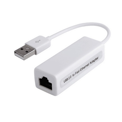 Adaptador USB a LAN RJ45 Blanco con Cable 15cms.