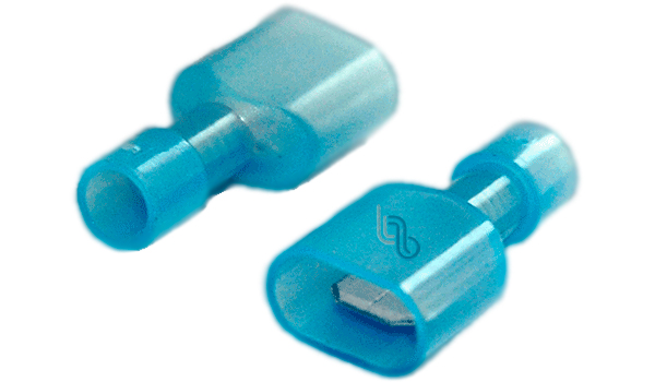 TERMINAL MACHO T/UÑA AISLADO NYLON CELESTE
