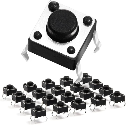 [T-6X6-17H] TACT SWITCH 4 PIN DE 6X6 DE 17mm NEGRO