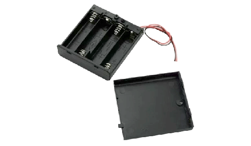 [NB-4AA PLUS] Porta Pila de 4 Pilas AA Cubierto + Switch UM-3X4-PLUS
