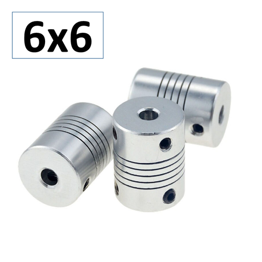 [D19L25-606] Acople Flexible de Aluminio de 6x6 D19 L25