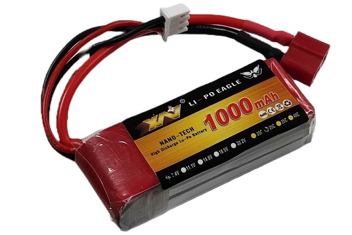 [LIPO-7V4-1000] Bateria Lipo de 7.4 Voltios 1 AMP. 20C