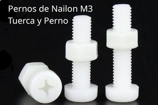 [M3X10P] Perno de Nylon 3M x 10 mm Cabeza Estrella