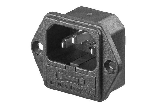 [AC-049-FUSE] Jack de 3 Pines Chasis 10A con Portafusible