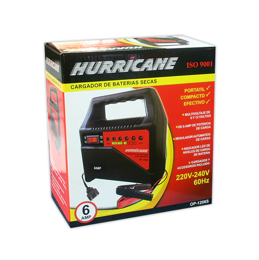 [OP-1206S] Cargador de Baterias Secas Automatico HURRICANE