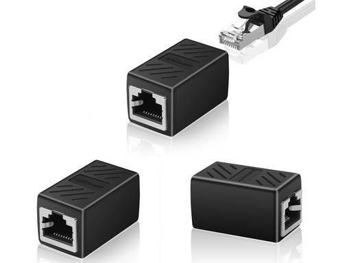 [RJ45-1P] Empalme Union RJ45 Negro Metal