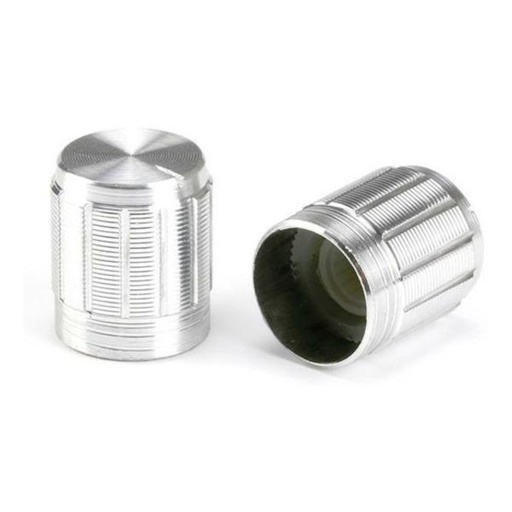 [PER-10P] Perilla P./Potenciometro, Plateado Aluminio