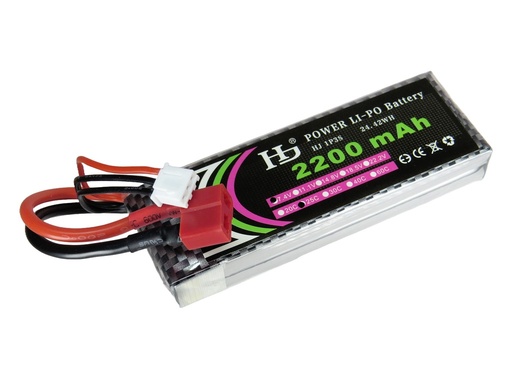 [LIPO-7V4-2200HJ] Bateria Lipo HJ de 7.4 Voltios 2200 miliAmpere 25C con Conector Tipo T