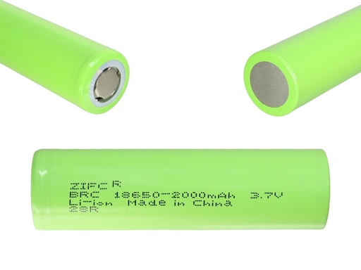 [BRC18650GR] Bateria Cilindrica Recargable 18650 de Li-Ion de 3.7Voltios 2000mAH Verde