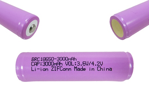 [BRC18650] Bateria de LI-ION 3.7V 3000mAH 69X18 mm. Lila