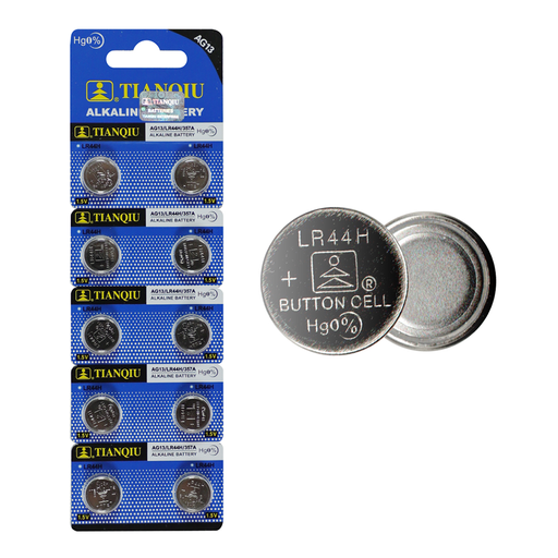 [AG13TIA-B] Pila Botón Alcalina 1.5V AG13 LR44H x 10 Pilas TIANQIU 