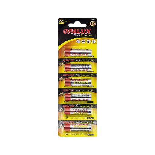 [OP-6BP16 ] Pilas Alcalina AA 1.5V "OPALUX" PAR 