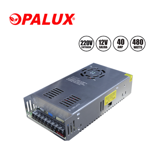 [OP-F12V40A-480W] Fuente De Poder "OPALUX", 480 Watts" 220V, 12V 40A