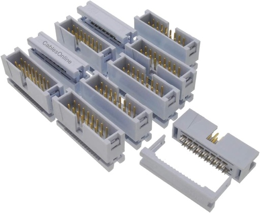 [DC3-14PCF           ] Header Macho Cubierto 2x5  2.54mm P./Cable