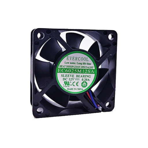 [EC6025M12SA] Ventilador de 12V 6x2.5cms. DC 0.2A 3 Cables
