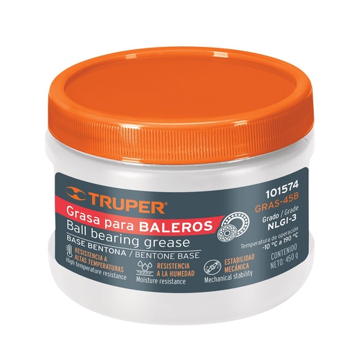[GRAS-45B] Grasa Lubricante Automotriz, Para Baleros, Base Bentona, 450 gr, Truper 101574