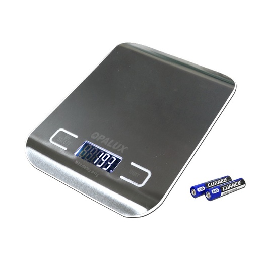 [OP-S5] Balanza Digital Para Cocina "Opalux" 5. Kg Acerado