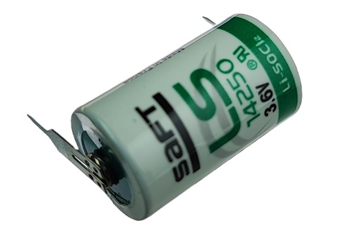 [LS14250 2Pin] Bateria Litio 3.6V 1200mAh 1/2AA Francia SAFT con 2 Pines para PCB