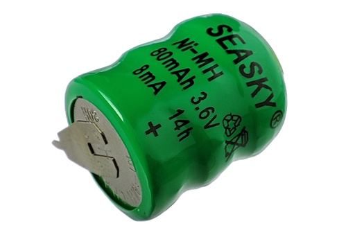 [GB-80H3V6] Bateria Recargable de 3.6v. 80mA P./Impreso. NI-MH