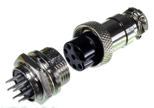 [GX16-8PCH] Conector 8 Pin Circular Rosca 16mm Macho + Hembra